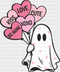 Kiss Love Be Mine Ghost - Valentine’s Day DTF Transfer Adult Unisex - S & M (10’’) / Dark Color Design (See Imaging)