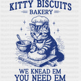 Kitty Biscuits Bakery - Baking DTF Transfers - Adult Unisex - S & M (10’’) / Dark Color Design (See Imaging)