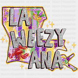 La Weezyy Ana Louisiana Map - Mardi Gras DTF Transfers ready2transfer