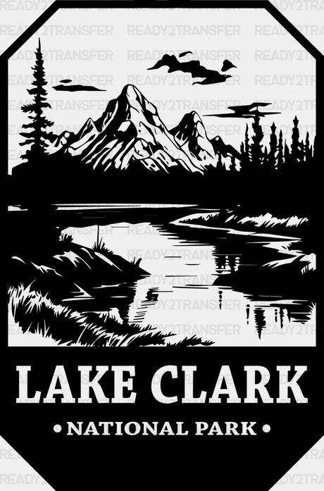 Lake Clark National Park Design - Parks Dtf Transfers Adult Unisex S & M (10’) / Black