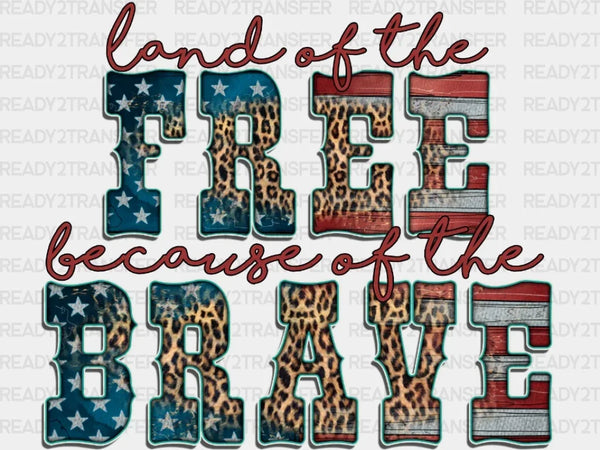 Land Of The Free 4th Of July DTF Heat Transfer, Independence Day Design, Fourth Of July DTF