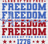 Land Of The Free Because Brave - 4Th July Dtf Transfer Adult Unisex S & M (10’’) / Dark Color