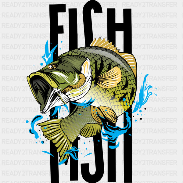 Largemouth Bass, B&W - Fishing DTF Transfers