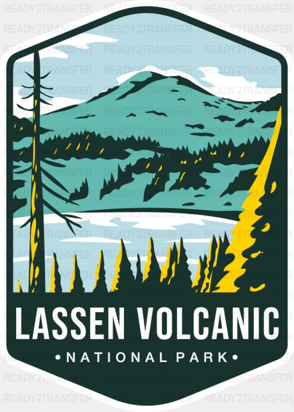 Lassen Volcanic National Park Colorful Design - National Parks DTF Transfer