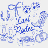 Last Rodeo - Bachelorette DTF Transfers ready2transfer Blue Color Design (See Imaging)