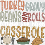 Lemme See That Casserole - Thanksgiving DTF Transfer Adult Unisex - S & M (10’’) / Light Color Design (See Imaging)