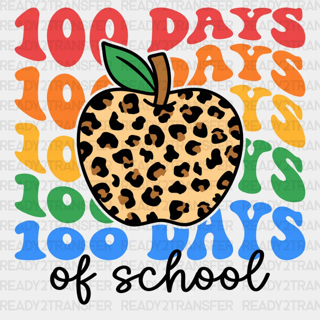 Leo Design Apple 100 Days Of School Dtf Transfer