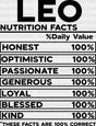 Leo Nutrition Facts - Zodiacs & Horoscopes Dtf Heat Transfer Adult Unisex S M (10’’) / Dark