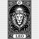 Leo Tarot Card - Zodiacs & Horoscopes DTF Transfers - Adult Unisex - S & M (10’’) / Dark Color Design (See Imaging)
