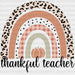 Leo Thankful Teacher DTF Transfer ready2transfer Black