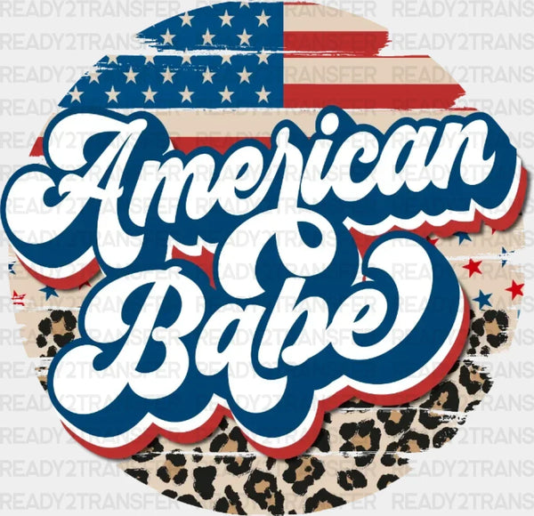 Leopard American Babe DTF Heat Transfer, Independence Day Design, Fourth Of July DTF