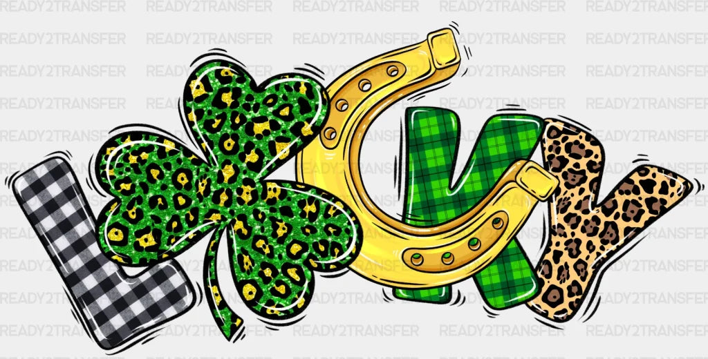 Leopard Buffalo Plaid Lucky St. Patrick’s Day Dtf Heat Transfer Saint Patricks Design St Paddys