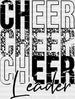 Leopard Cheer Cheer Leader Design - Cheerleader DTF Heat Transfer ready2transfer Black