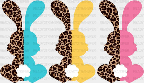 Leopard Colorful Bunnies Easter Dtf Heat Transfer Design