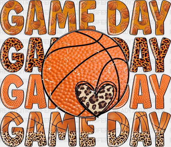 Leopard Heart Game Day Design - Basketball DTF Heat Transfer