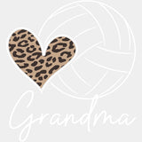 Leopard Print Heart, Grandma - Volleyball DTF Transfers ready2transfer Light Color Design (See Imaging)