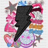 Leopard Print Lightning Bolt - Cheerleading DTF Transfers ready2transfer