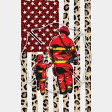 Leopard Print US Flag - Fire Department DTF Transfers ready2transfer Light Color Design (See Imaging)