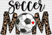 Leopard Soccer Mom Mother's Day DTF Heat Transfer, Mama Design, Mom DTF ready2transfer Black