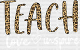 Leopard Teach Love Inspire Dtf Heat Transfer