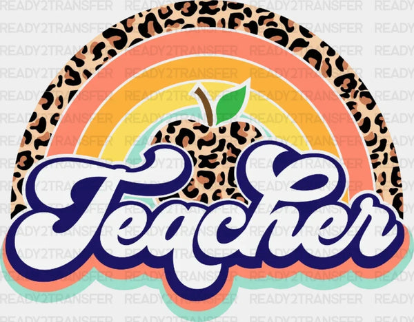 Leopard Teacher Rainbow DTF Heat Transfer