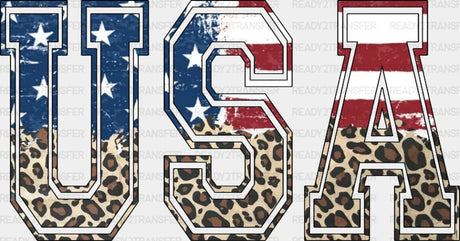 Leopard Usa 4Th Of July Dtf Heat Transfer Independence Day Design Fourth