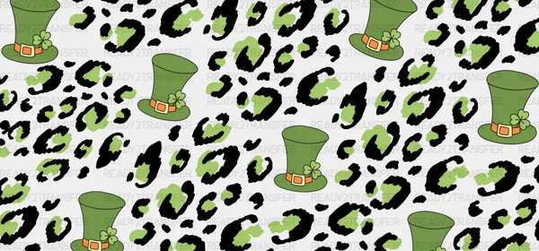 Leprechaun Hat Leopard Print - St Patrick Cup Wrap UV Sticker Permanent UV DTF Decal