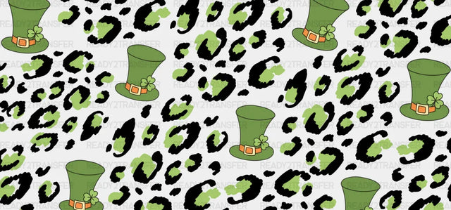 Leprechaun Hat Leopard Print - St Patrick Cup Wrap Uv Sticker Permanent Dtf Decal
