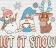 Let It Snow Reindeer Design - Winter Iron On Dtf Transfer