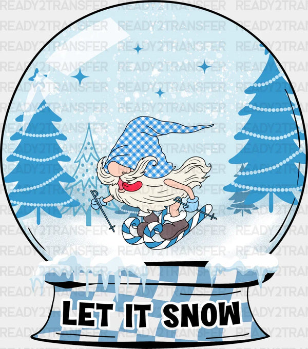 Let It Snow Snowglobe Design - Winter Iron On DTF Transfer