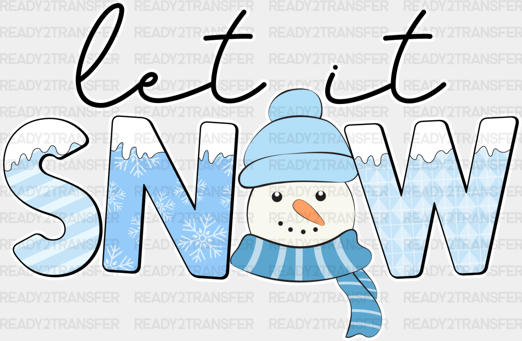 Let It Snow - Winter Iron On Dtf Transfer Adult Unisex S & M (10’’) / Light Color Design (See