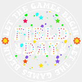 Let The Games Begin B&W Circle - Field Trip DTF Transfers ready2transfer Light Color Design (See Imaging)