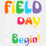 Let The Games Begin B&W Peace Sign - Field Trip DTF Transfers ready2transfer Light Color Design (See Imaging)