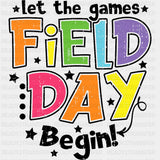 Let The Games Begin B&W Stars - Field Trip DTF Transfers ready2transfer Dark Color Design (See Imaging)
