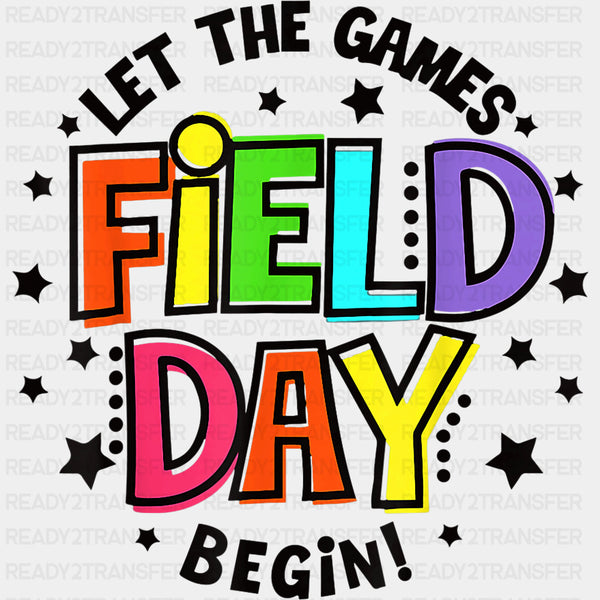 Let The Games Begin Stars B&W - Field Trip DTF Transfers