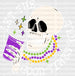 LET THE GOOD TIME ROLL SKULL DTF Transfer ready2transfer White