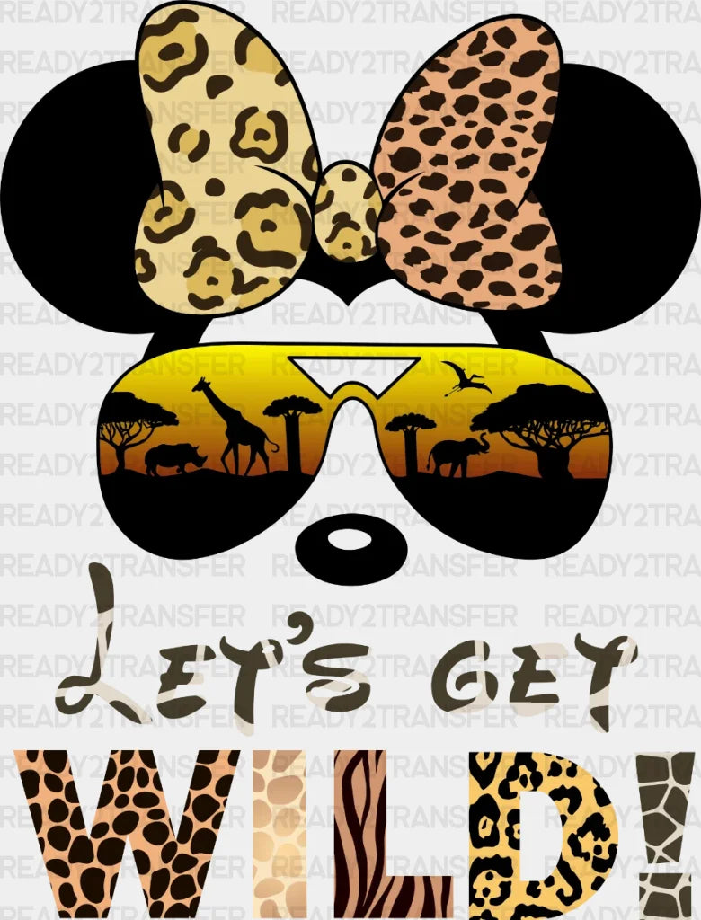 Let’s Get Wild Disney Safari Dtf Heat Transfer Vacation Design Mickey Minnie