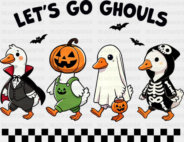 Let's Go Ghouls Checkered Design - Halloween DTF Transfer