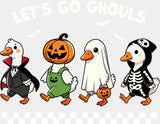 Let’s Go Ghouls Checkered Design Halloween DTF Transfer Adult Unisex S & M (10’’) / Light Color Design (See Imaging)