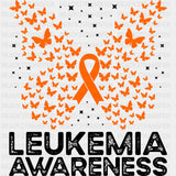 Leukemia Awareness Butterfly Design - Leukemia DTF heat transfer ready2transfer Dark Color Design ( See imaging )