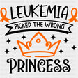 Leukemia Picked The Wrong Princess - Leukemia DTF Transfers - Adult Unisex - S & M (10’’) / Dark Color Design (See