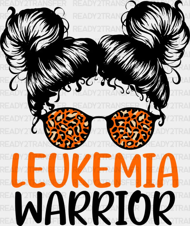 Leukemia Warrior Girl Design - Leukemia DTF heat transfer ready2transfer Dark Color Design ( See imaging )