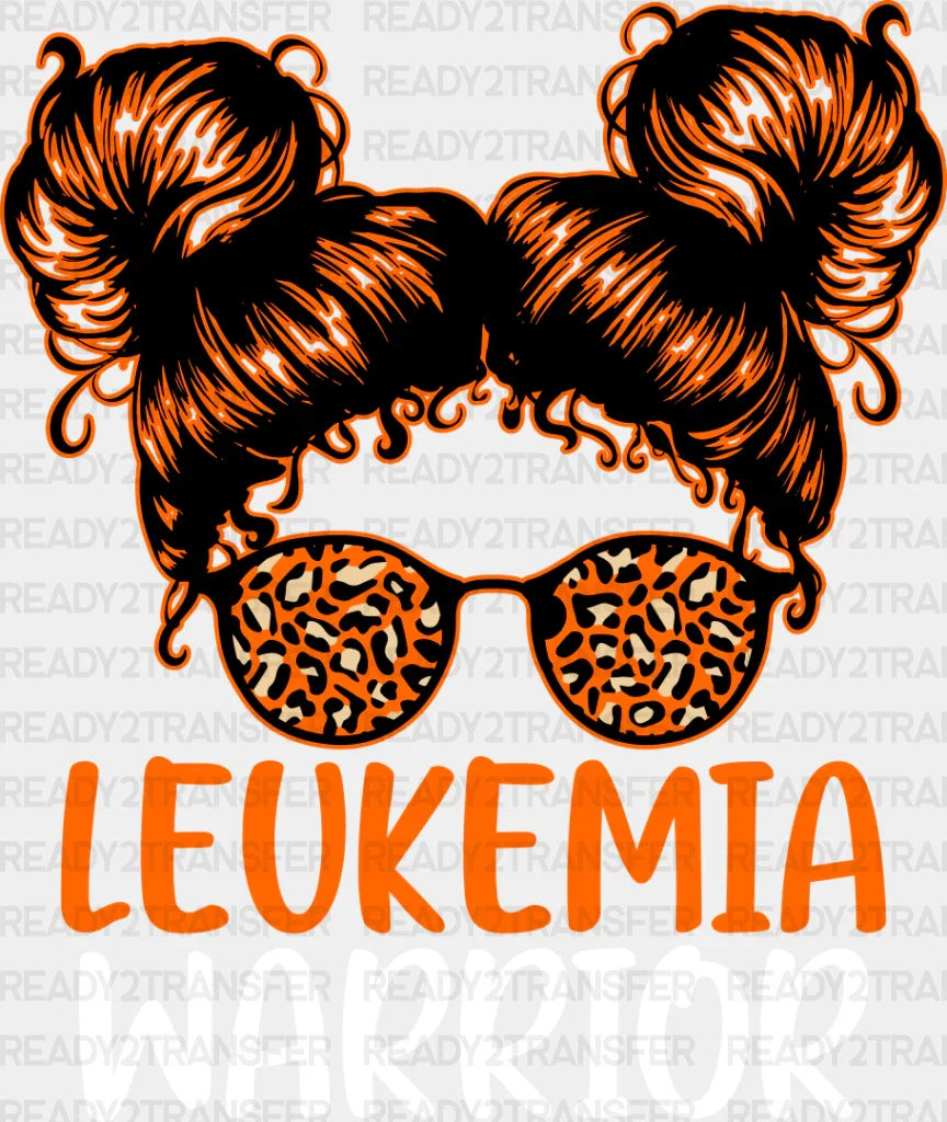 Leukemia Warrior Girl Design - Leukemia DTF heat transfer ready2transfer Light Color Design ( See imaging )