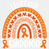 Leukemia Warrior Rainbow - Leukemia DTF Transfers - Adult Unisex - S & M (10’’) / Light Color Design (See Imaging)