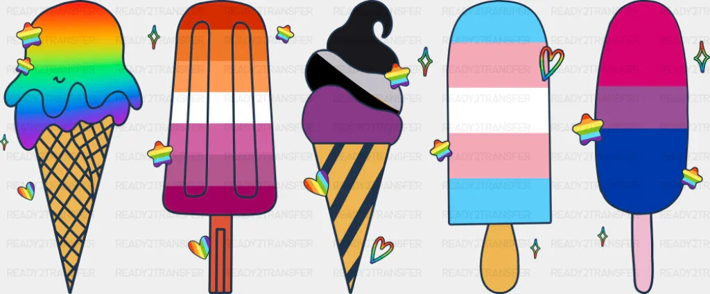 LGBT Ice Creams - Gay DTF Transfer