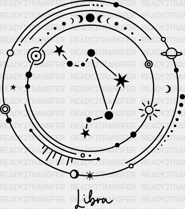 Libra Constellation Design - Zodiac DTF Transfer
