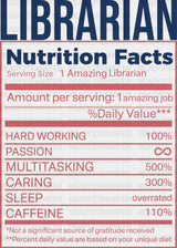 Librarian Nutrition Facts Design - Dtf Heat Transfer