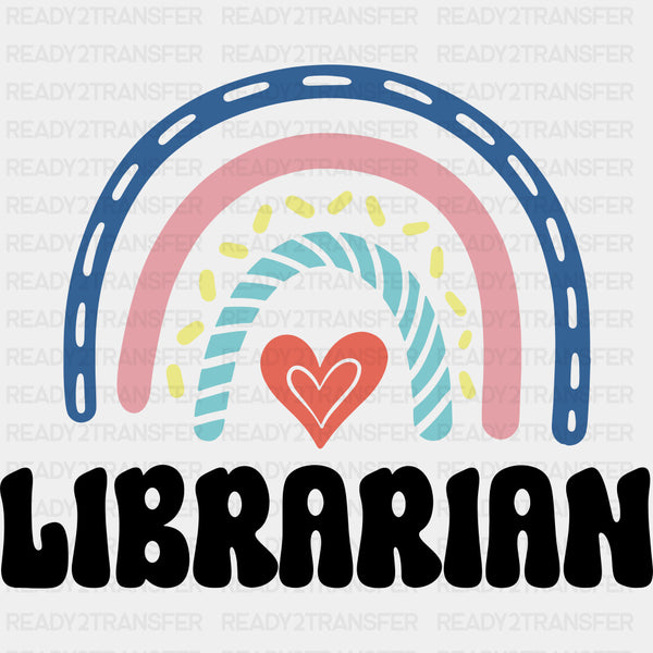 Librarian Rainbow & Heart - Librarian DTF Transfers