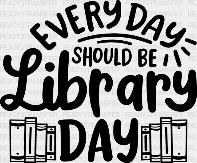 Library Day - Reading Dtf Heat Transfer Adult Unisex S & M (10’’) / Dark Color Design (See Imaging)