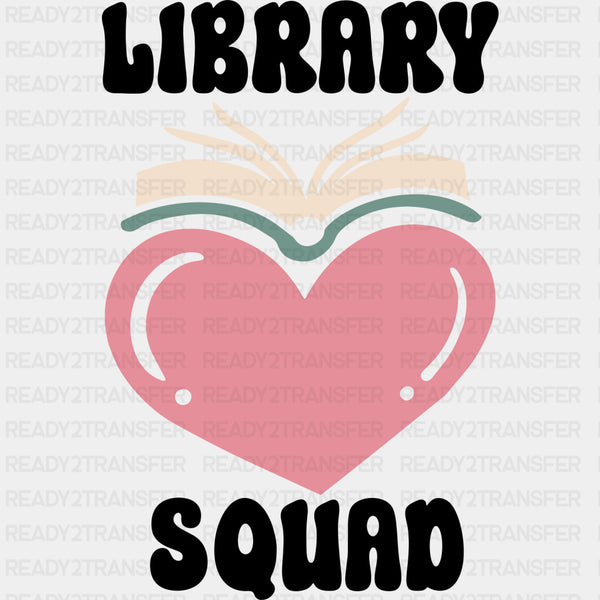Library Squad, Heart & Book - Librarian DTF Transfers